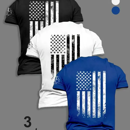 3 Pack Men's American Flag Print Tank Tops, Regular Fit Summer Casual Tops Suitable for Fitness, Running and Outdoor Activities, Sports Tops, Summer Sports Clothing