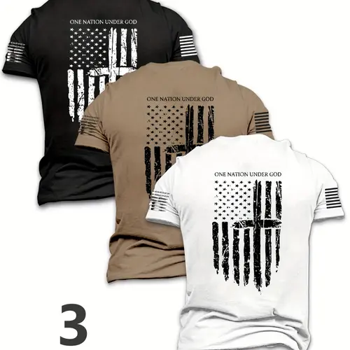 Men's Summer Casual Short Sleeve Round Neck Knit Fabric Streetwear, Fitness T Shirts, Menswear, Loose Fit Geometric T-Shirt Set for Daily Wear, Travel, Fitness, All Seasons