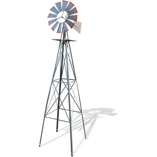Outvita 8FT Ornamental Windmill, Heavy Duty Durable Metal Weather Vane Garden Decoration Weather Resistant for Garden, Yard, Farm, Seaside Summervibes