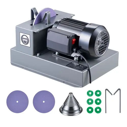 【summerfinds】VEVOR Lawn Mower Blade Sharpener, 2/3HP Lawnmower Blade Grinder with 7" Ceramic Grinding Wheel  and Balancer, 30° or 40° Blade Sharpening Machine for High Lift, Low Lift, Gator & Flat Blades,father'sdaygifts