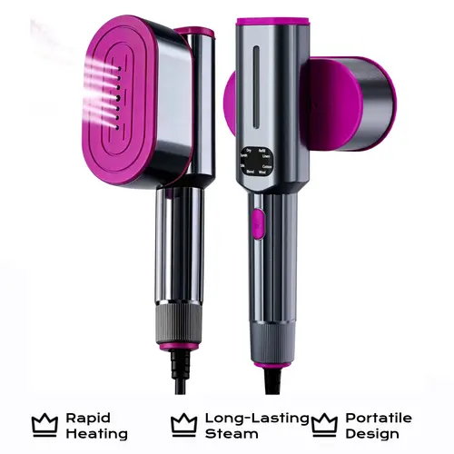 2-in-1 Handheld Clothes Iron Steamer - Corded Handheld Ironing Machine, 1200W Quick Power Fast-Heating Compact Foldable, Large Tank, Flat & Vertical Ironing, Multi-Angle Wrinkle Removal Tool for Home Use