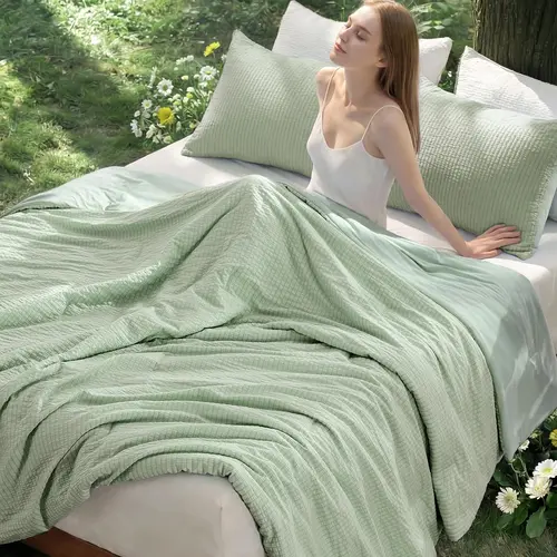 【FallPickDeals 】Bedsure SleepEase Cooling Comforter  for Summer, 3 Pieces  Seersucker  Comforters for Hot Sleepers, Double-Sided Cool Bedding Set with 1 Breathable Comforter, 2 Pillowcases