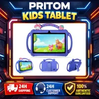 [Summerwins] PRITOM Kids Android Tablet 7 inch Bluetooth WiFi HDScreen with Protective Case Parental Control System Dual Cameras Pre Installed Educational Apps Ideal Learning Tablet for Boys and Girls Pink Blue Best Gift For Kids
