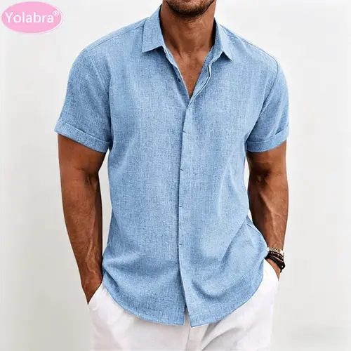 Men  Short Sleeve T Shirt Loose Fit Solid Color Lightweight Breathable Soft Fabric Comfortable Casual Style Beach Wear Vacation Outfit Plus Size Simple Classic Daily Matching Summer Top High Quality Durable Stitching Fashion Male Clothing