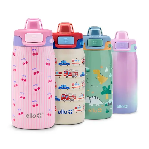 Ello Pop & Fill Kids and Toddler Water Bottle - 12oz, Stainless Steel