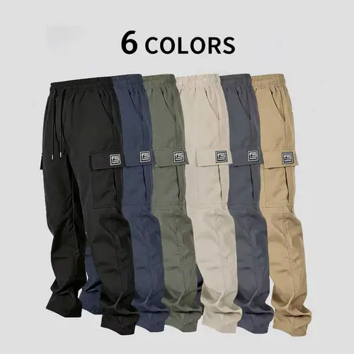 2PCS Men's sports work pants, suitable for outdoor travel, multi pocket university style work pants, gifts for boyfriends and husbands