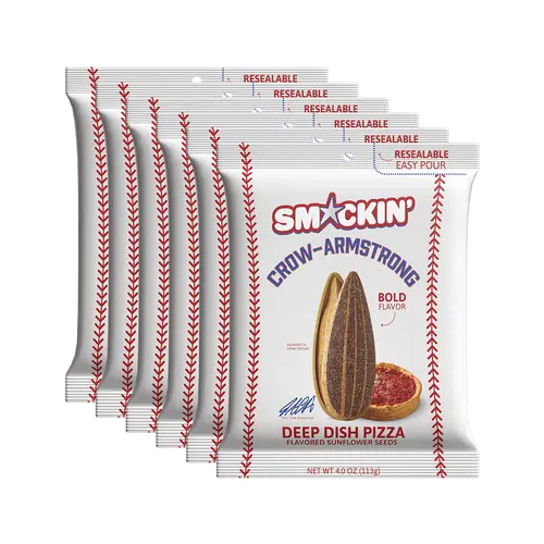 SMACKIN' Sunflower Seeds PETE CROW-ARMSTRONG PIZZA - 6 Resealable 4oz. Bags