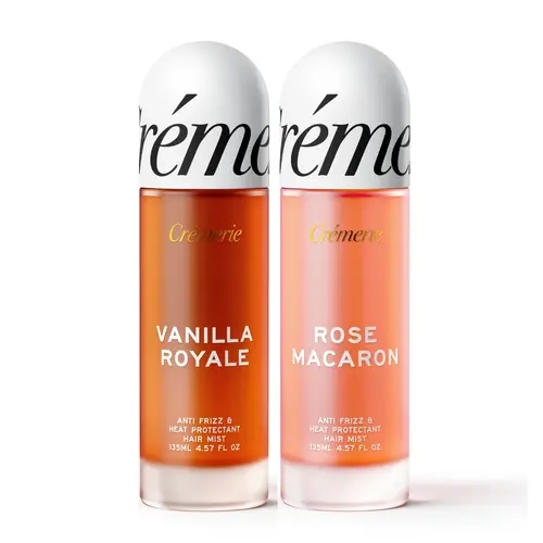 Cremerie Sweet Macaron Duo | Vanilla Royale + Rose Macaron Hair Mists | Heat Protectant & Anti Frizz Vanilla