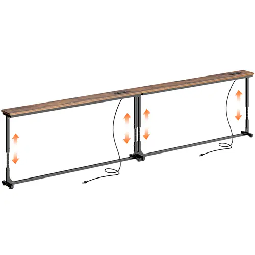 Huuger Narrow Long Behind-Couch Console Table, Couch Sofa Table with Slim Design, 78.7/39.4/51.2/102.4/110.2 Length, 23.9-34.4 In Height-Adjustable, with Power Outlets & USB-C Ports