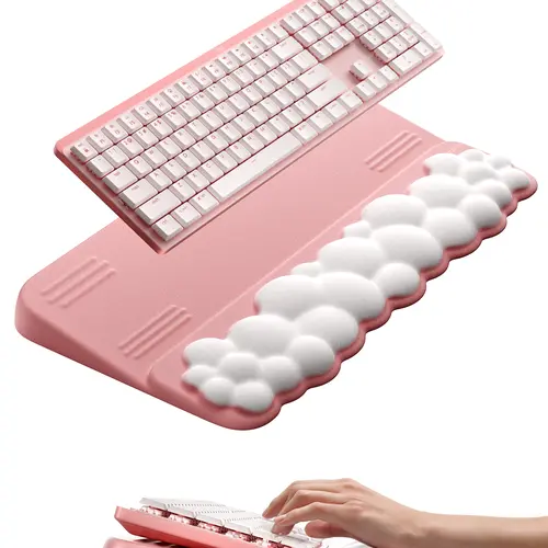 Vaydeer Ergonomic Wrist Rest & Adjustable Keyboard Stand - Soft Memory Foam, Silicone Base Grips Desk Firmly, Ergo Support for Gaming, WFH Life, Office Desk Accessories