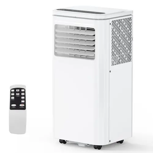 Garvee Portable Air Conditioner 8000 BTU AC Unit - Quiet Indoor Cooling - Energy Efficient Mobile Room AC with Washable Filter & Window Kit -8000BTU, White