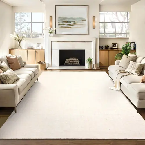 Garvee Washable Modern Rugs in 8x10 and 9x12 Feet Sizes - Stain-Resistant, Short Pile, Solid Color, Suitable for Living Room, Bedroom, Playroom, and Various Home Spaces