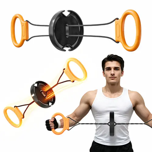 RENRUI Fitness Resistance Band for Arm & Back Training Elastic Ropes Pure Barre Workout Chest Arm Shoulder Stretch Bands Exercise Equipment for Physical Therapy Yoga Pilates Stretching