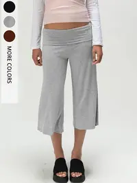 Women's Loose Fit Baggy Straight Leg Pants, Casual Baggy Trousers, High Elasticity Breathable Casual Wear, Ideal for Yoga & Daily, Comfortable Mid Waist Design, Womenswear