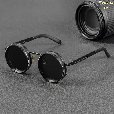 Retro Punk Polarized Sunglasses – ND9 Adjustable Dimming Eyewear for Men & Women | UV400 Sun Protection, Round Outdoor Shades for Fishing, Hiking, Travel, Driving, Beach, Everyday Adventures summerwins