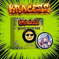 KRACESS Digital Badge Pin - Stylish Customizable Electronic Display with Bluetooth, 10H Playtime, Electronic Wallpaper, Whimsical Accessories, Unique Gifts, Gifts for Boyfriend, Men's Collar Clip Brooch