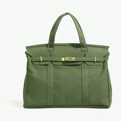 Women's High-End Canvas Handbag, Solid Color Large-Capacity Versatile Tote Bag, Casual All-Season for Daily Use, Everyday Bags