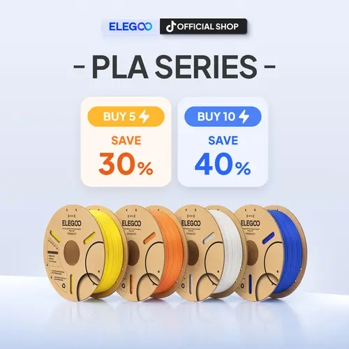 ELEGOO 1.75mm PLA Filament - Eco-Friendly Biodegradable Cardboard Spool, 0.02mm High Precision, Easy to Print, Mix & Match Bundle, FDM Compatible, Print Farm Wholesale Pack, Ideal for Beginners & Pros, 3D Printing Supplies for School