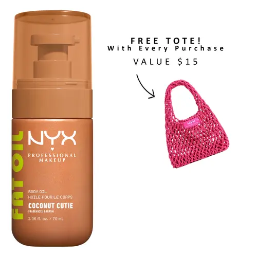 [NEW] Coconut Cutie Fat Oil Scented Body Oil, 24H Hydration, 4 Glowy Finishes, NYX Professional Makeup