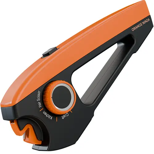 Orange Ninja 4-in-1 Tungsten Scissor Sharpener - Compact Professional Kitchenware Tool for Multi-Angle Sharpening of Kitchen, Craft Blades for Everyday Use