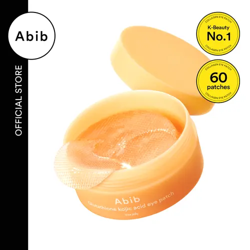[Abib Official] Glutathione Kojic Acid Eye Patches (60 Patches) - External Use Under Eye Treatment, Brightens Skin, Dark Circle Fix, Suitable for All - With Turmeric, Ceramide, Vitamin C, Nicacinamide