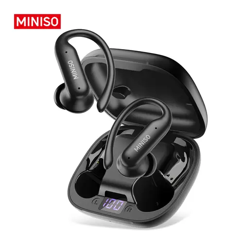 MINISO MS219 Clip-On Open Ear Headphones, Wireless Bluetooth Earbuds with IPX5 Waterproof for Sports