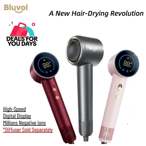 【FALL PICK】Bluvol by Fanttik Travel Hair Dryer, High Speed lonic AquaGlow Tech Blow Dryer with HD Display, Magnetic Concentrator, Brushless Motor - Formely FanttikSolo AURA H10 APEX, Summerhairstyles,dorm essentials, Sep FallPick