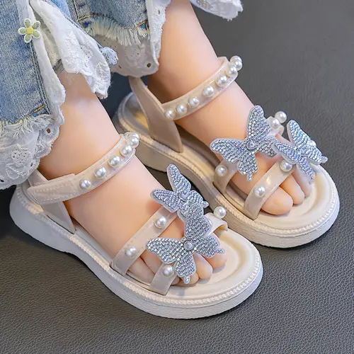 Fashion New Sandals, Princess Shoes Soft Summer Sandals for Girls, Floral Design Sandals, Anti-Slip, Soft Sole, Suitable for Bathroom Home Indoor Beach, Trendy Sandals, Trending Sandals