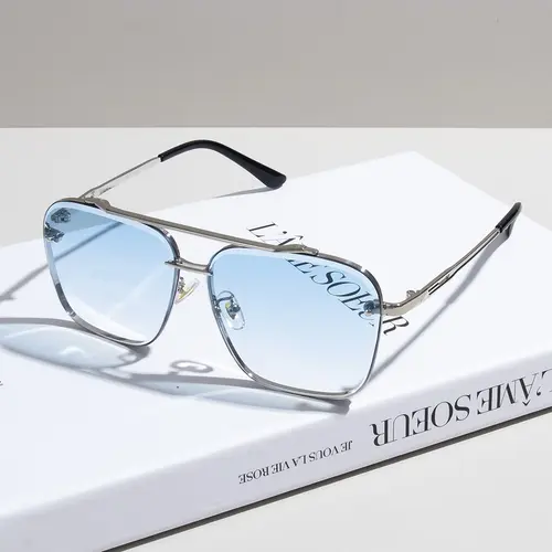 Men's Classic Aviator Sunglasses - UV400 Protection, Lightweight Durable Metal Frame, Trendy Casual Vintage Rimless Sports Eyewear for Driving & Daily Wear, Classic Sunglasses, Lightweight Durable Sunglasses