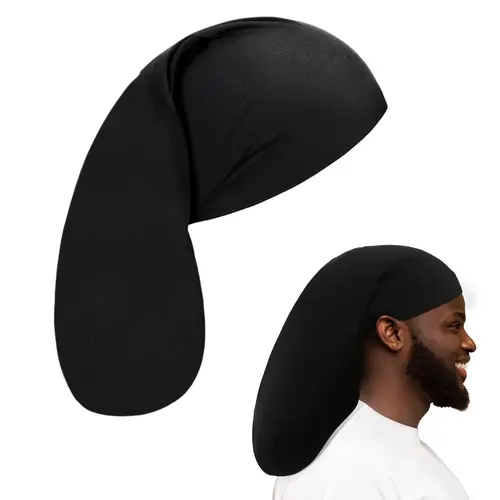 Unisex Jumbo Silky Dreadlock Sleeping Cap - Haircare Tool for Long Silky Hair, Elastic Breathable Bonnet for Dreadlocks, Frizz Control Head Wrap for Exercise, Studying, Shopping