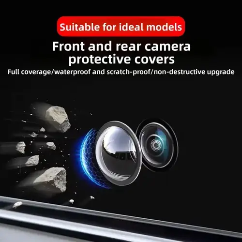Yurnlv Car Camera Lens Cover — 360° Panoramic View, Rearview Mirror-Style Backup Camera Protector, Universal Car Accessory