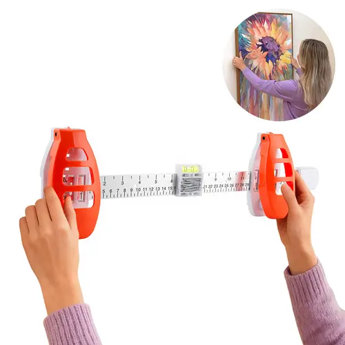 Picture-Hanging Kit with Built-In Level and Ruler, Essential Hand Measuring Tool for Precise Hanging of Artwork on Walls, Includes Essential Tools to Eliminate No Guesswork
