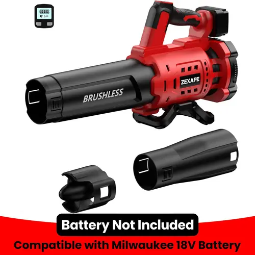 Handheld Cordless Leaf Blower for Milwaukee 18V Battery - No Battery Included, 480 CFM Brushless Electric Blower, 6 Variable Speeds Up to 130MPH, Digital Display Control, Handheld Grip for Lawn Care