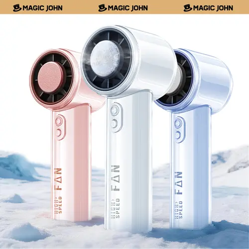 MAGIC JOHN Turbo Handheld Fan – 3-in-1 Design with Turbo Cooling Technology, 12H Battery Life & Fast Charging, Perfect for Outdoor Use & Travel