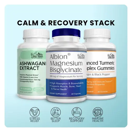 Calm & Recovery Stack | Ashwagandha, Magnesium, Turmeric | Stress Relief, Relaxation & Whole-Body Wellness