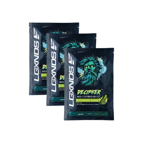 LGXNDS Decipher Pre-Workout 3 Pack Sample Bundle | Cucumber Surge | Energy Focus and Pump Support | AstraGin Infinergy enXtra ElevATP and Zynamite | Try Before You Buy