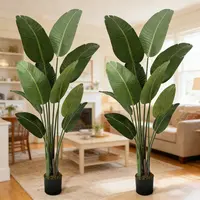 Artificial Bird of Paradise Plant, 5ft Tall Faux Silk Floor Plant for Living Room, Office, Bedroom, Lifelike Indoor Decor with Planter summerwins