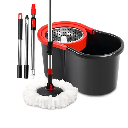 Spin Mop and Bucket Set with 3pcs Microfiber Replacement Mop Heads, Household Item for Home Cleaning, Gifts for Mother's Day