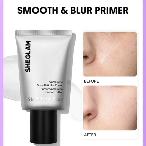 SHEGLAM Camera On Smooth and Blur Primer Lightweight Pore Minimizing Makeup Base Soft Focus Blurring Effect Smooth Matte Finish Long Lasting Oil Control Face