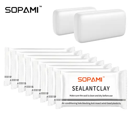 SOPAMI 10/20PCS Eco-Friendly Sealant Clay Sticky Putty Quick Dry Waterproof Fireproof Anti-Insect Windproof Strong Plasticity for Air Conditioner Pipe Wall Hole Sealing