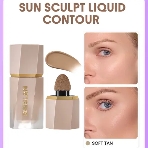 SHEGLAM Sun Sculpt Liquid Contour Lightweight Cream Bronzer Natural Sculpting Effect Buildable Blendable Long Lasting Smooth Matte Finish