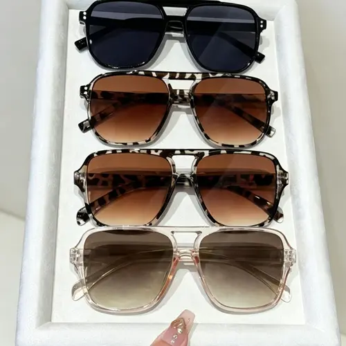 Y2K 4-Pack Oversized Sunglasses for Women & Men, Aviator and Cat Eye Fashion Shades with UV Protection, Trendy TikTok Eyewear for Beach, Outdoor, Travel & Daily Style tiktokshopbacktoschool