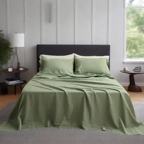 Simple&Opulence 100% French Linen Bedding Set - Premium, Cooling, Breathable Natural Flax Sheets with Elastic Deep 15 in Pockets, Preshrunk Durable, Wrinkle Resistant, All-Season, Softens with Each Wash, TikTok Shop Summer Sale