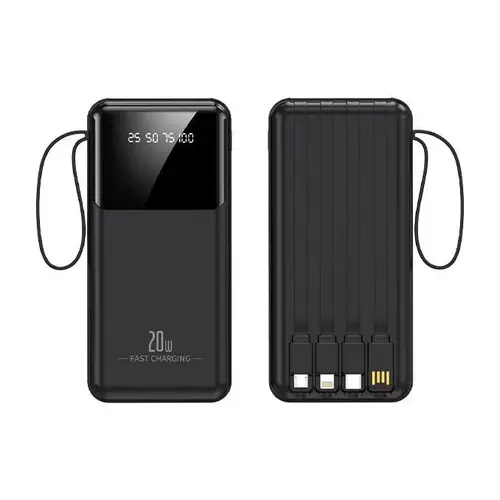 10000mAh Portable Power Bank, 20W Fast Charging with Built-in Cables for Smartphones, Tablets & USB-C Devices – Travel-Friendly Rechargeable Battery Pack DealsForYouDays sohochic