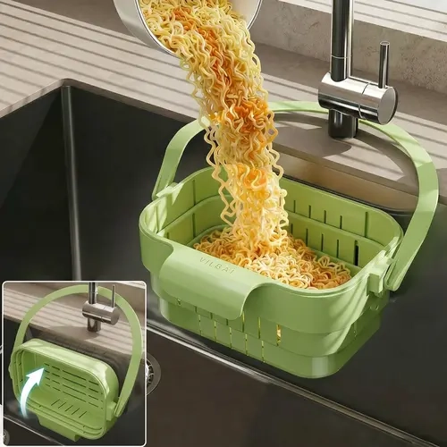 AA Kitchen Sink Strainer Drain Rack Filter Food Catcher Trash Catcher for Garbage Leftovers Efficient Strainer Solution Hands-Free Mess-Free Fast Drainage No Clogs No-Drill Easy Install Compact Space-Saving Super Easy to Clean - Utensils, Basket
