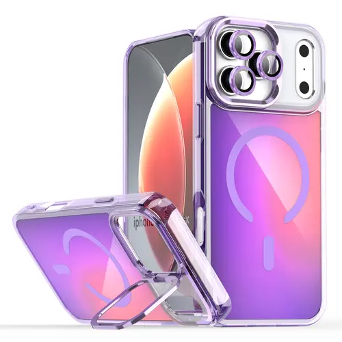 For iPhone 17 Pro Max/17 Air 16 15 Pro Max 14 13Pro/Plus Case,Gradient Magnetic Lens Holder Phone Case, Compatible with MagSafe, Cute Unique Aesthetic Design, Colorful Gradient Translucent Cover,back to school,back to school haul