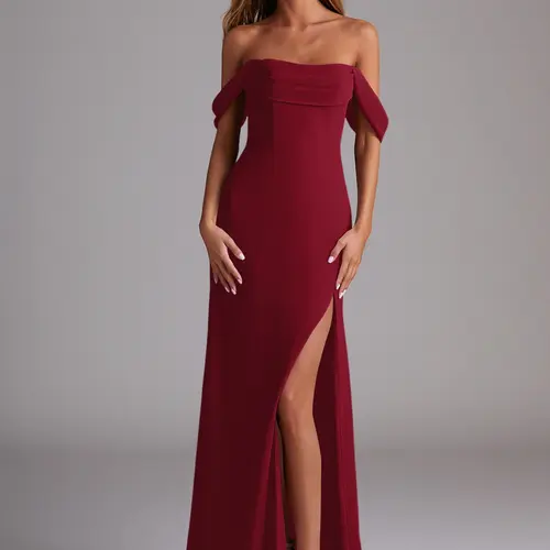 AZAZIE Women's Lady's Saige Short-Sleeve Off-the-Shoulder Convertible Pleated Cowl Neck Floor-Length Chiffon Zipper Back Bridesmaid Dress - Clothes for Wedding Guests sohochic