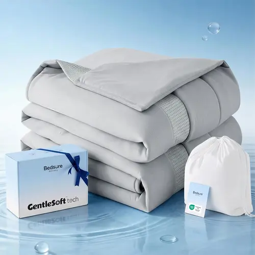 【FallPickDeals 】Bedsure Cooling Comforter - Cooling Blankets for Hot Sleepers, Ultra-Soft Summer Comforter, Q-Max>0.45 & GentleSoft Value 204.07, 4X Breathable, Oeko-TEX Certified, Blanket, King