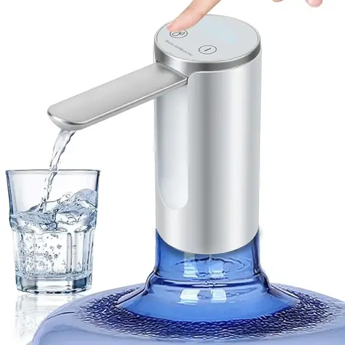 Water Dispenser Pump with LED Digital Display for 5-Gallon Water Bottles & Quantitative Water Dispensing, Foldable Spout USB Rechargeable Water Jug Dispenser, Automatic Water Pump, Built-In Battery, Gallen Bottle