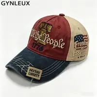 GYNLEUX America 1776 Embroidered Baseball Cap for Men Vintage Washed Gray Relaxed Fit Daily Casual Outdoor Spring Summer Fall Headwear with Liberty Bell & American Flag Decorations